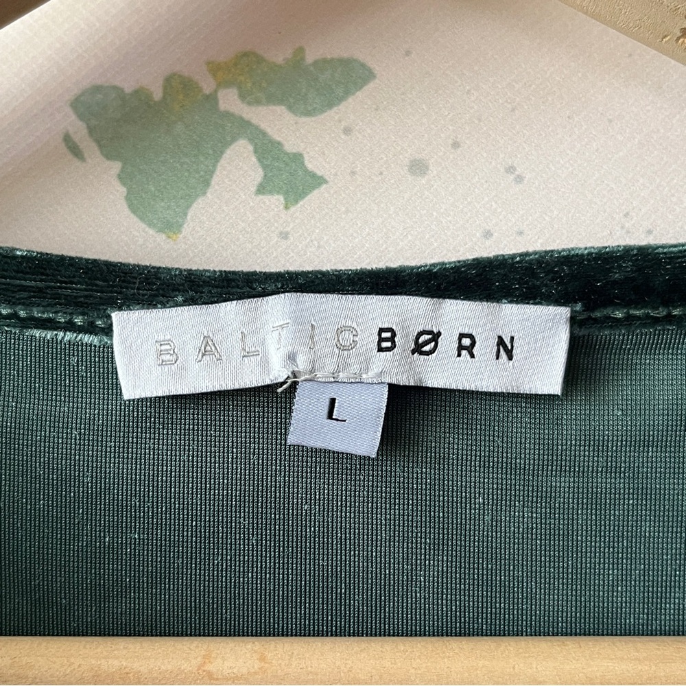 Baltic Born Dress Artemis Velvet Maxi Deep Lagoon Green Short Sleeve Sz Large - Picture 4 of 12